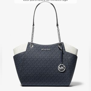 Michael  Kors Signature Logo Two tone Shoulder Bag